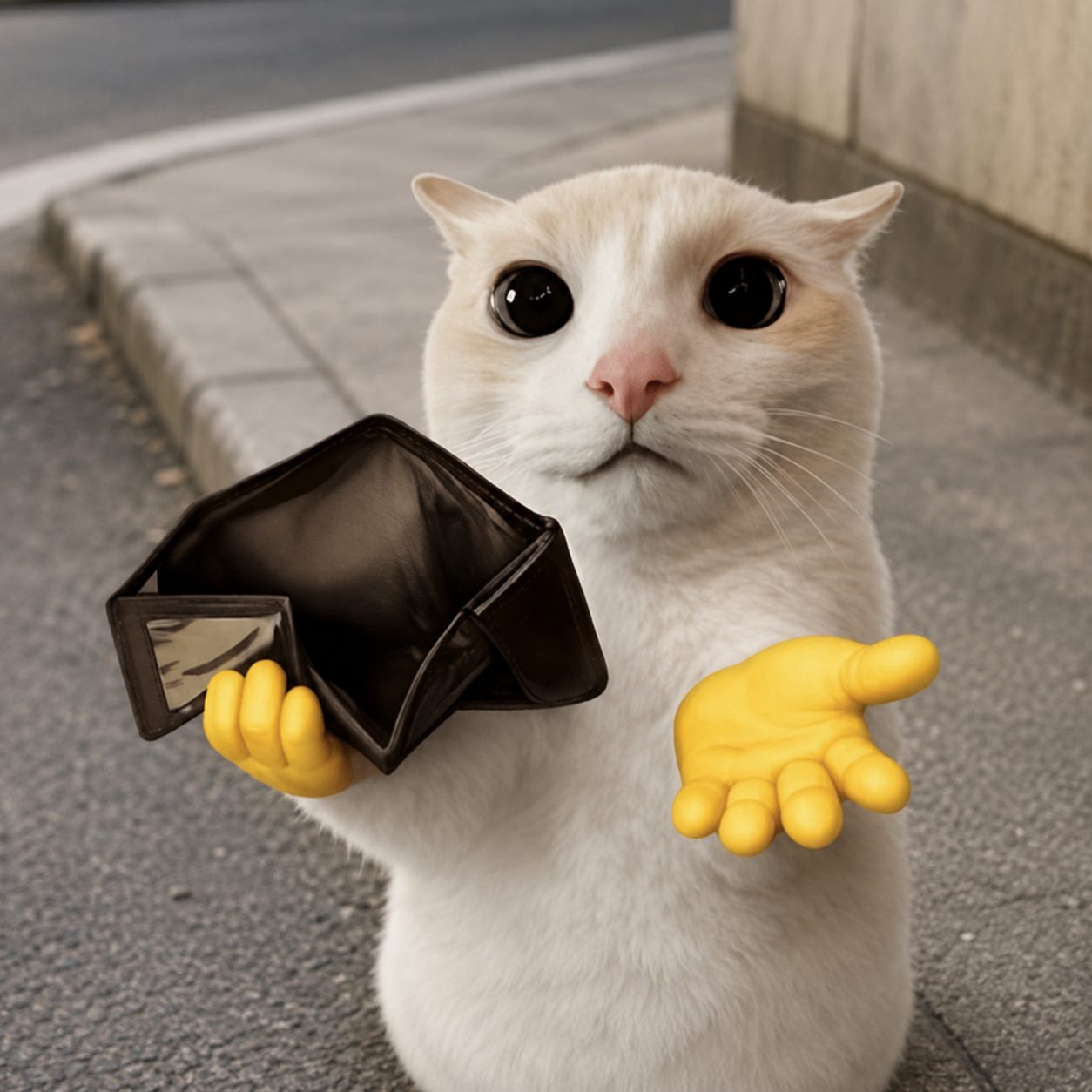 Broke Cat on the corner